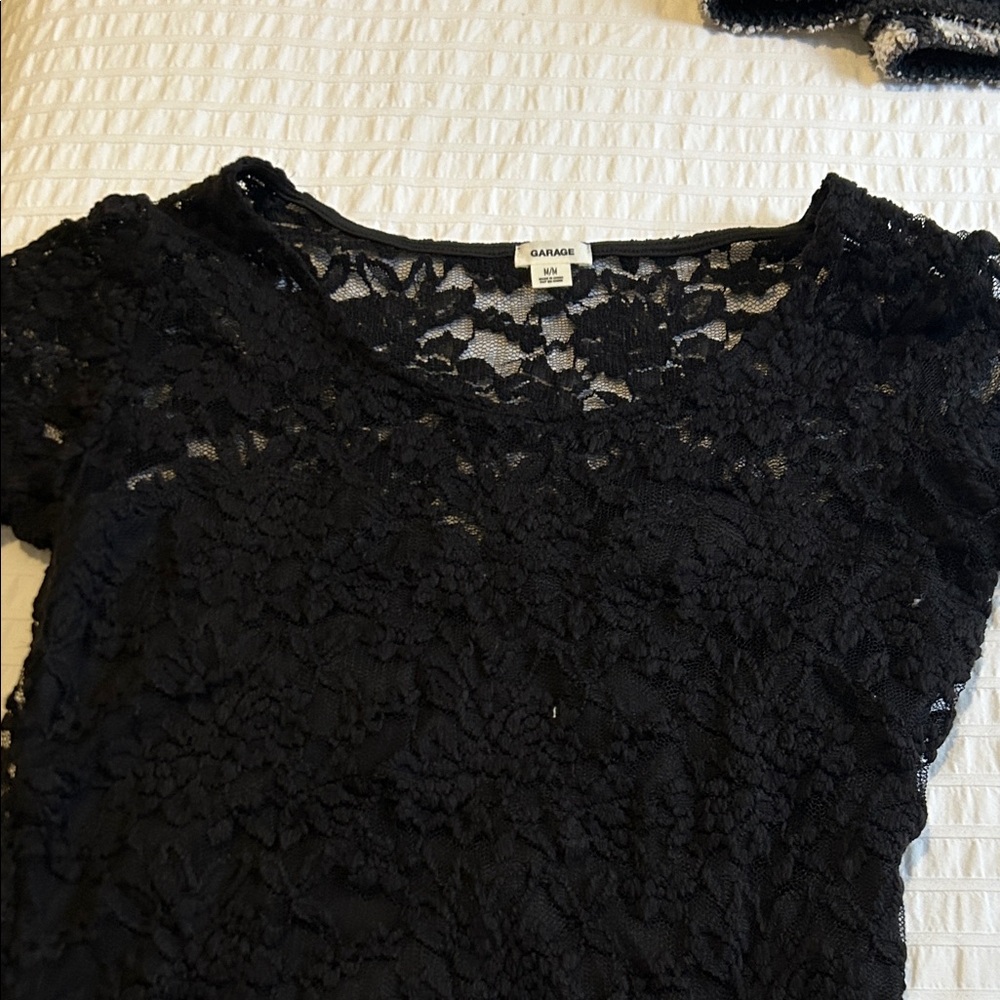 Garage Elegant Black Lace Blouse